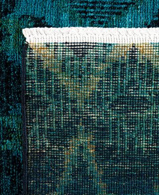 Overdyed Hand-Knotted Wool Modern-Contemporary Blue Area Rug 4' 1" x 5' 9"