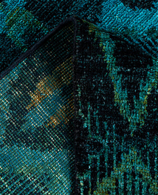 Overdyed Hand-Knotted Wool Modern-Contemporary Blue Area Rug 4' 1" x 5' 9"