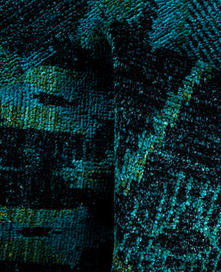 Overdyed Hand-Knotted Wool Modern-Contemporary Blue Area Rug 4' 1" x 5' 9"