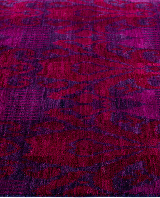 Overdyed Hand-Knotted Wool Modern-Contemporary Purple Area Rug 4' 1" x 5' 10"