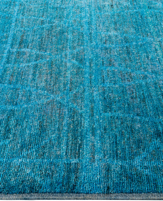 Overdyed Hand-Knotted Wool Modern-Contemporary Blue Area Rug 5' 9" x 8' 3"