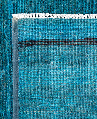 Overdyed Hand-Knotted Wool Modern-Contemporary Blue Area Rug 5' 9" x 8' 3"