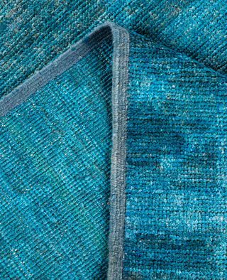Overdyed Hand-Knotted Wool Modern-Contemporary Blue Area Rug 5' 9" x 8' 3"