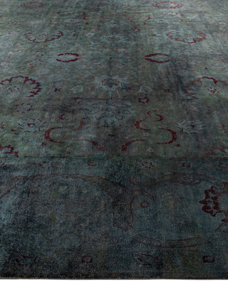 Overdyed One-of-a-Kind Wool Gray Area Rug 12' 2" x 15' 2"