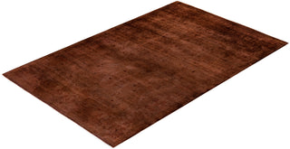 Modern Overdyed Hand Knotted Wool Brown Area Rug 5' 2" x 8' 3"