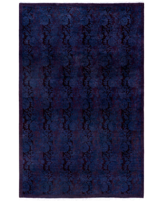 Overdyed One-of-a-Kind Wool Purple Area Rug 5' 1" x 7' 10"