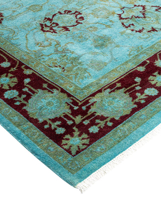 Modern Overdyed Hand Knotted Wool Blue Area Rug 4' 0" x 6' 4"
