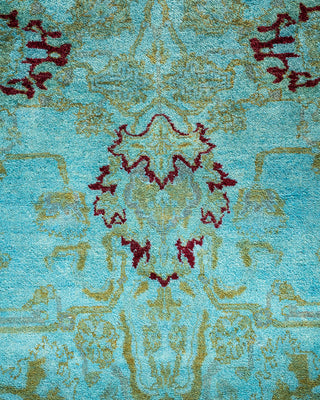 Modern Overdyed Hand Knotted Wool Blue Area Rug 4' 0" x 6' 4"