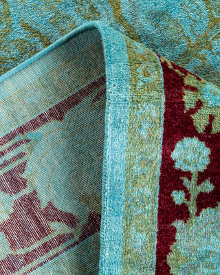 Contemporary Hand Knotted Overdyed Blue Area Rug 4' 0" x 6' 4"