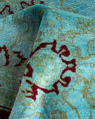Contemporary Hand Knotted Overdyed Blue Area Rug 4' 0" x 6' 4"