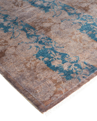 Contemporary Hand Knotted Overdyed Brown Runner 2' 8" x 7' 10"