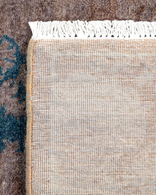 Contemporary Hand Knotted Overdyed Brown Runner 2' 8" x 7' 10"