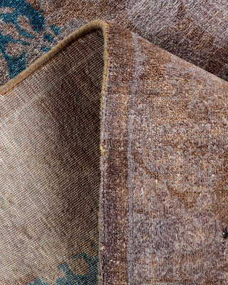 Contemporary Hand Knotted Overdyed Brown Runner 2' 8" x 7' 10"