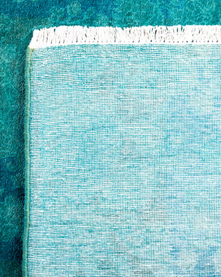 Contemporary Hand-Knotted Overdyed Blue Runner 2' 8" x 7' 10"