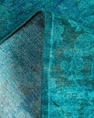 Contemporary Hand-Knotted Overdyed Blue Runner 2' 8" x 7' 10"
