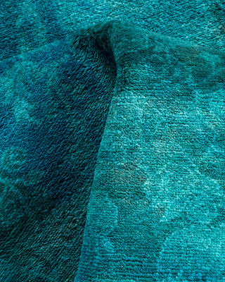 Contemporary Hand-Knotted Overdyed Blue Runner 2' 8" x 7' 10"