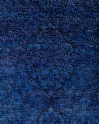 Contemporary Hand-Knotted Overdyed Purple Runner 2' 7" x 11' 7"