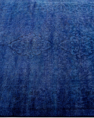 Contemporary Hand-Knotted Overdyed Purple Runner 2' 7" x 11' 7"