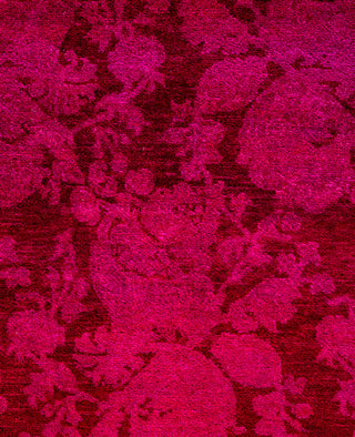 Contemporary Overdyed Wool Hand Knotted Pink Runner 2' 7" x 8' 1"