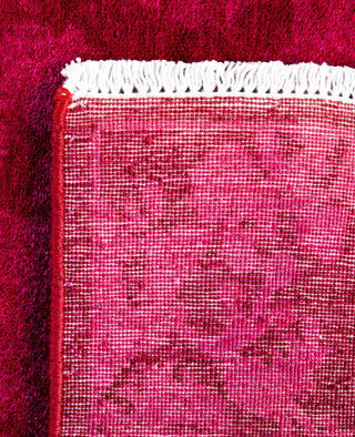Contemporary Overdyed Wool Hand Knotted Pink Runner 2' 7" x 8' 1"