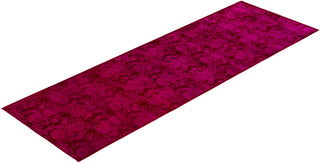 Contemporary Overdyed Wool Hand Knotted Pink Runner 2' 7" x 8' 1"
