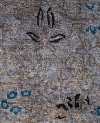 Contemporary Overdyed Wool Hand Knotted Gray Runner 2' 8" x 4' 10"