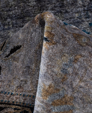 Contemporary Overdyed Wool Hand Knotted Gray Runner 2' 8" x 4' 10"