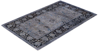 Contemporary Overdyed Wool Hand Knotted Gray Runner 2' 8" x 4' 10"