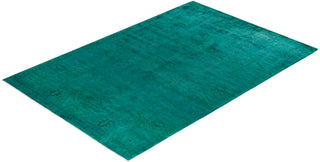 Contemporary Hand-Knotted Overdyed Blue Area Rug 5' 2" x 7' 7"