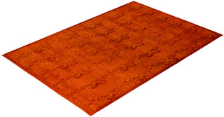 Overdyed Hand-Knotted Wool Modern-Contemporary Red Area Rug 5' 2" x 7' 8"