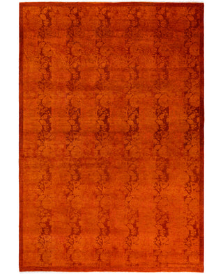 Overdyed Hand-Knotted Wool Modern-Contemporary Red Area Rug 5' 2" x 7' 8"