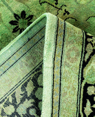 Overdyed Hand-Knotted Wool Modern-Contemporary Green Area Rug 5' 1" x 8' 2"