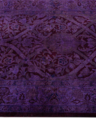 Overdyed One-of-a-Kind Wool Purple Runner 2' 7" x 12' 9"