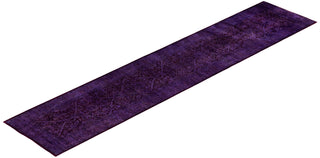 Overdyed One-of-a-Kind Wool Purple Runner 2' 7" x 12' 9"