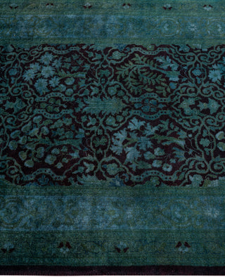 Contemporary Overdyed Wool Hand Knotted Red Runner 2' 7" x 12' 6"