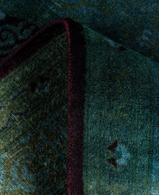 Contemporary Overdyed Wool Hand Knotted Red Runner 2' 7" x 12' 6"