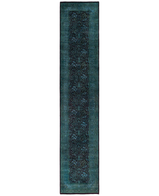 Contemporary Overdyed Wool Hand Knotted Red Runner 2' 7" x 12' 6"