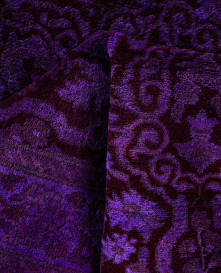 Overdyed One-of-a-Kind Wool Purple Runner 2' 8" x 4' 7"
