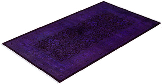 Overdyed One-of-a-Kind Wool Purple Runner 2' 8" x 4' 7"