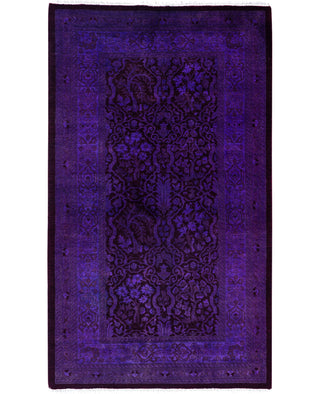 Overdyed One-of-a-Kind Wool Purple Runner 2' 8" x 4' 7"