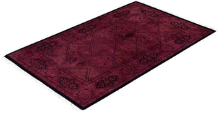 Overdyed Hand-Knotted Wool Modern-Contemporary Purple Area Rug 2' 8" x 4' 3"