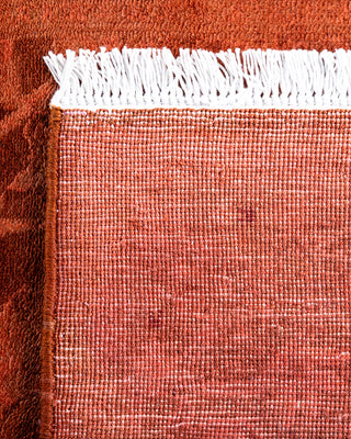 Contemporary Hand-Knotted Overdyed Orange Runner 2' 6" x 16' 4"