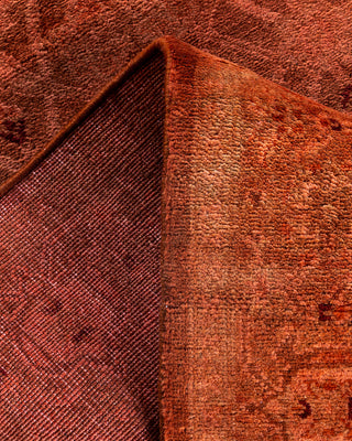 Contemporary Hand-Knotted Overdyed Orange Runner 2' 6" x 16' 4"