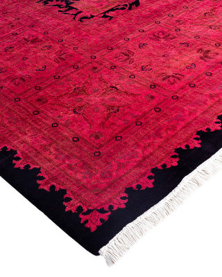 Contemporary Overyed Wool Hand Knotted Pink Area Rug 10' 1" x 14' 0"