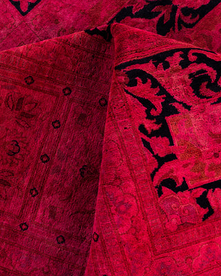 Contemporary Hand-Knotted Overdyed Pink Area Rug 10' 1" x 14' 0"