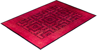 Contemporary Overyed Wool Hand Knotted Pink Area Rug 10' 1" x 14' 0"