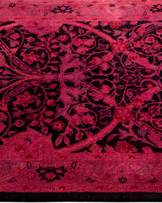 Modern Overdyed Hand Knotted Wool Pink Area Rug 2' 8" x 4' 3"
