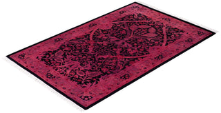 Contemporary Hand Knotted Overdyed Pink Area Rug 2' 8" x 4' 3"