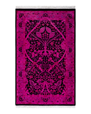Contemporary Fine Vibrance Pink Wool Area Rug 2' 7" x 4' 3"