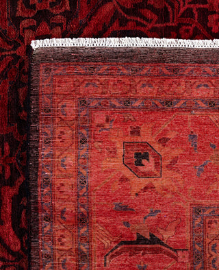 Overdyed Hand-Knotted Wool Modern-Contemporary Red Area Rug 9' 1" x 12' 1"